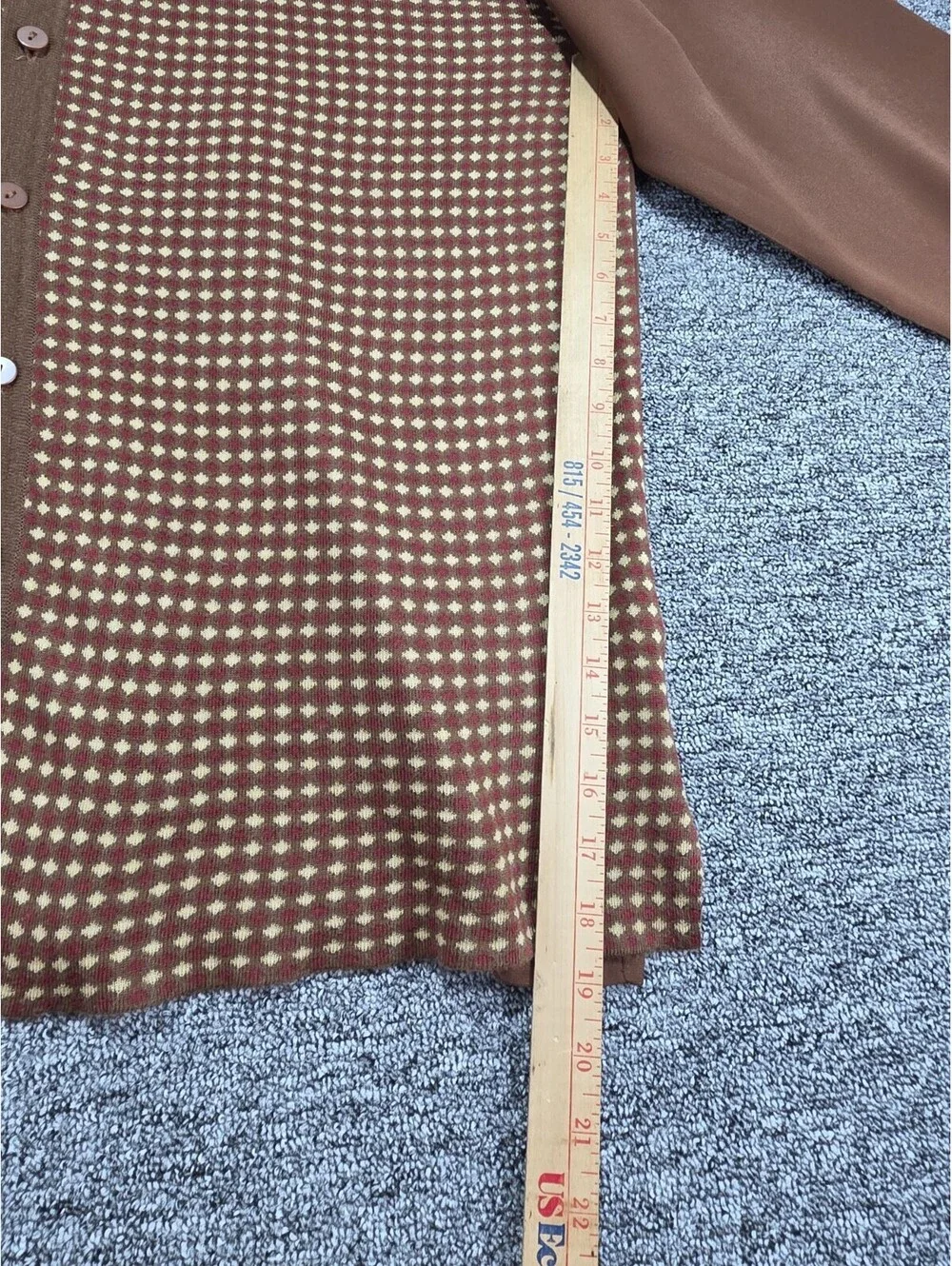 Vintage Michael Irvin Collection Cardigan Sweater XXL Brown Geometric Button